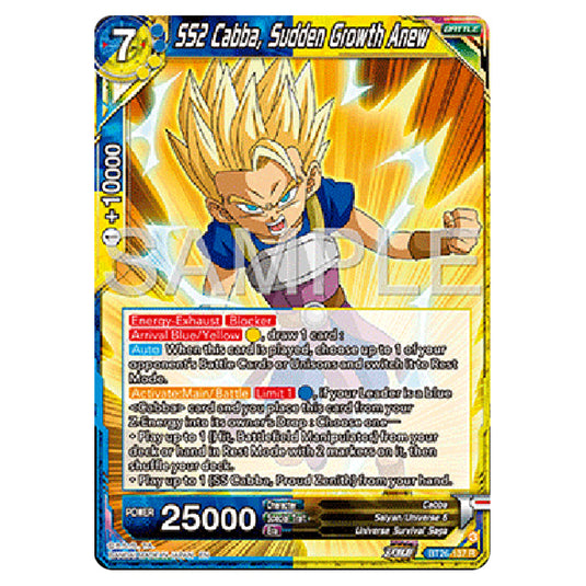 Dragon Ball Super - B26 - Ultimate Advent - SS2 Cabba, Sudden Growth Anew - BT26-137