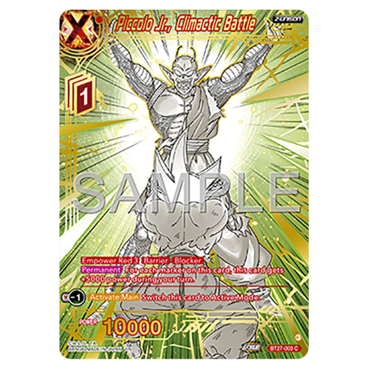Piccolo Jr., Climactic Battle BT27-003_PR card from the Dragon Ball Super Card Game set B27 - History of Z