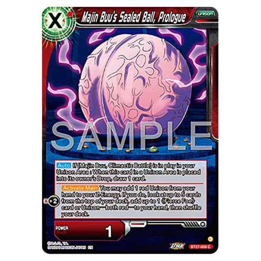 Majin Buu's Sealed Ball, Prologue BT27-009 card from the Dragon Ball Super Card Game set B27 - History of Z