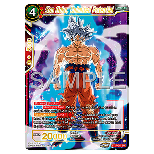 Dragon Ball Super - B27 - History of Z - Son Goku, Unlimited Potential - BT27-019 Dragon Ball Super - B27 - History of Z - Son Goku, Unlimited Potential - BT27-019