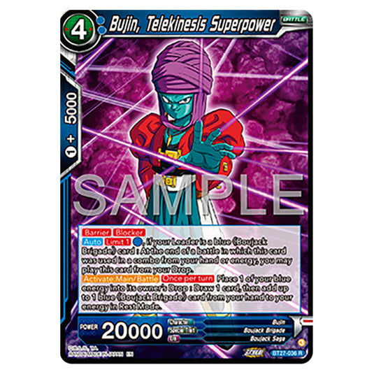 Bujin, Telekinesis Superpower BT27-036 card from the Dragon Ball Super Card Game set B27 - History of Z
