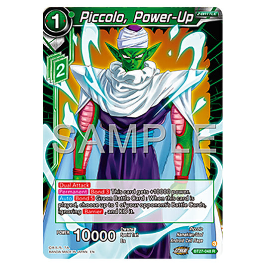 Piccolo, Power-Up BT27-048 card from the Dragon Ball Super Card Game set B27 - History of Z