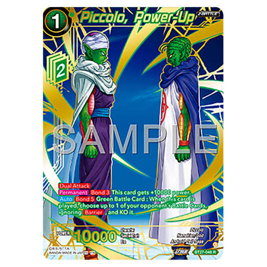 Piccolo, Power-Up BT27-048_PR card from the Dragon Ball Super Card Game set B27 - History of Z