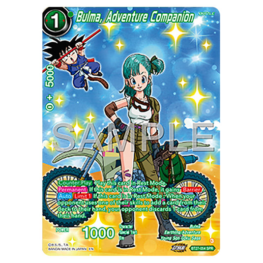 Bulma, Adventure Companion BT27-054_SPR card from the Dragon Ball Super Card Game set B27 - History of Z
