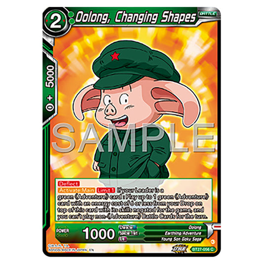 Oolong, Changing Shapes BT27-056 card from the Dragon Ball Super Card Game set B27 - History of Z