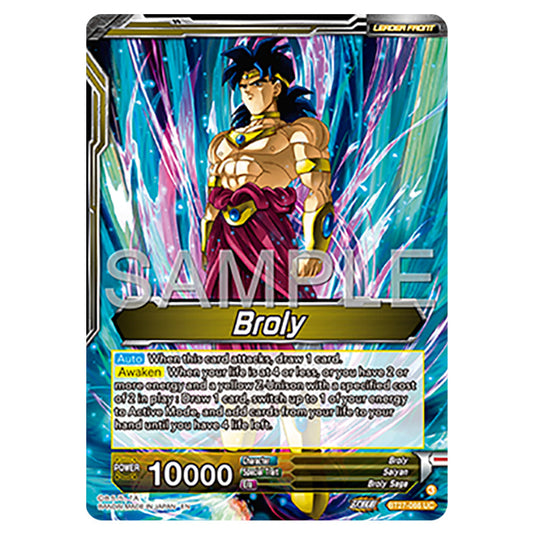 Broly BT27-066 card from the Dragon Ball Super Card Game set B27 - History of Z
