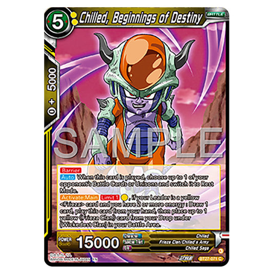 Chilled, Beginnings of Destiny BT27-071 card from the Dragon Ball Super Card Game set B27 - History of Z