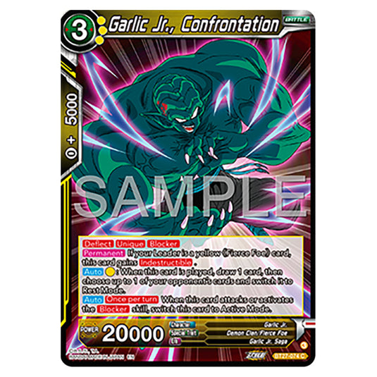 Garlic Jr., Confrontation BT27-074 card from the Dragon Ball Super Card Game set B27 - History of Z