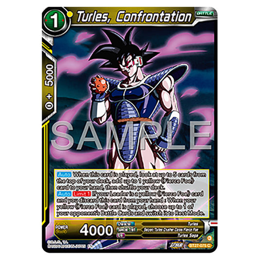 Turles, Confrontation BT27-075 card from the Dragon Ball Super Card Game set B27 - History of Z