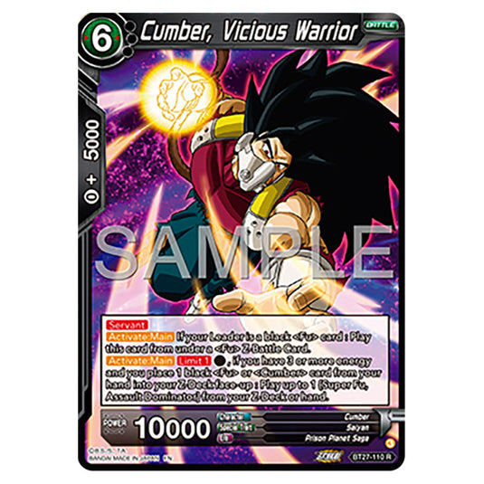 Cumber, Vicious Warrior BT27-110 card from the Dragon Ball Super Card Game set B27 - History of Z