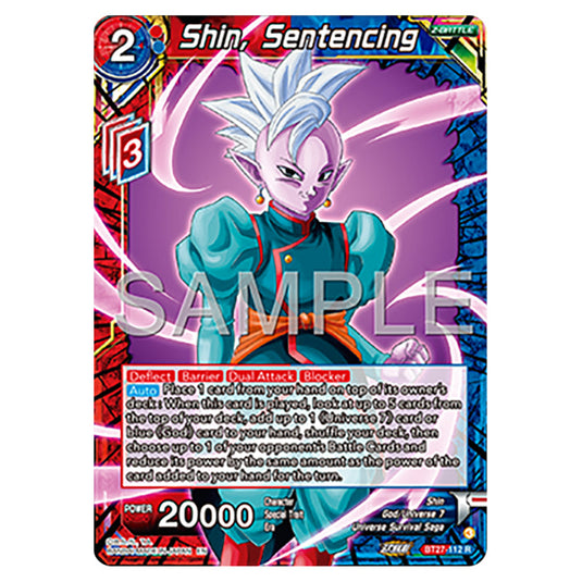 Shin, Sentencing BT27-112 card from the Dragon Ball Super Card Game set B27 - History of Z