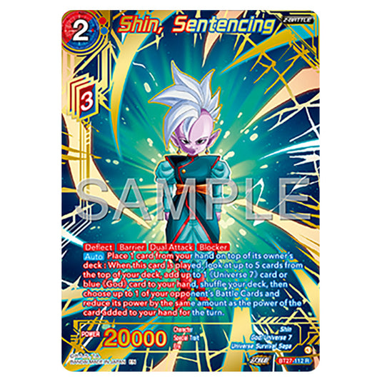 Shin, Sentencing BT27-112_PR card from the Dragon Ball Super Card Game set B27 - History of Z