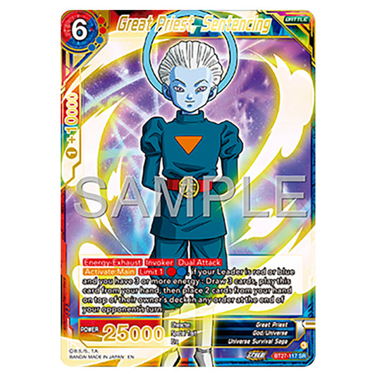 Great Priest, Sentencing BT27-117 card from the Dragon Ball Super Card Game set B27 - History of Z