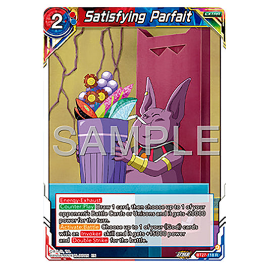 Satisfying Parfait BT27-118 card from the Dragon Ball Super Card Game set B27 - History of Z