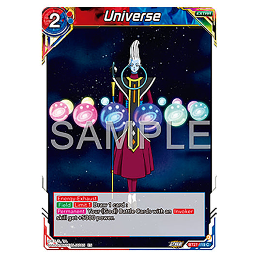 Universe BT27-119 card from the Dragon Ball Super Card Game set B27 - History of Z