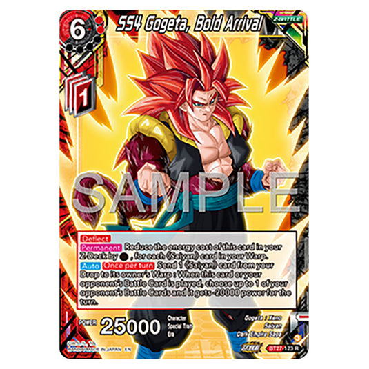 SS4 Gogeta, Bold Arrival BT27-123 card from the Dragon Ball Super Card Game set B27 - History of Z