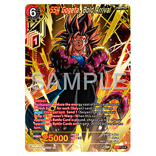 SS4 Gogeta, Bold Arrival BT27-123_PR card from the Dragon Ball Super Card Game set B27 - History of Z
