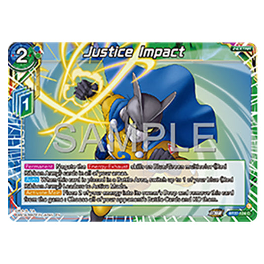 Justice Impact BT27-124 card from the Dragon Ball Super Card Game set B27 - History of Z