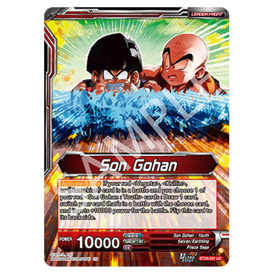 Son Gohan // Son Gohan, Protecting the Weak Uncommon card from the Dragon Ball Super Card Game set Prismatic Clash