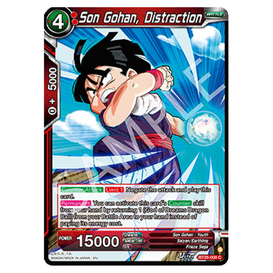 Son Gohan, Distraction Common card from the Dragon Ball Super Card Game set Prismatic Clash
