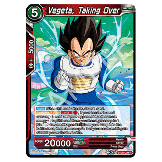 Vegeta, Taking Over Rare card from the Dragon Ball Super Card Game set Prismatic Clash