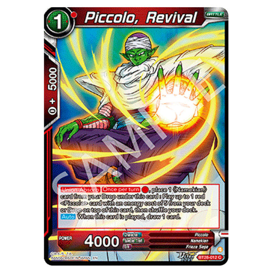 Piccolo, Revival Common card from the Dragon Ball Super Card Game set Prismatic Clash