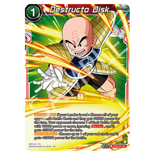 Destructo Disk Super Rare card from the Dragon Ball Super Card Game set Prismatic Clash