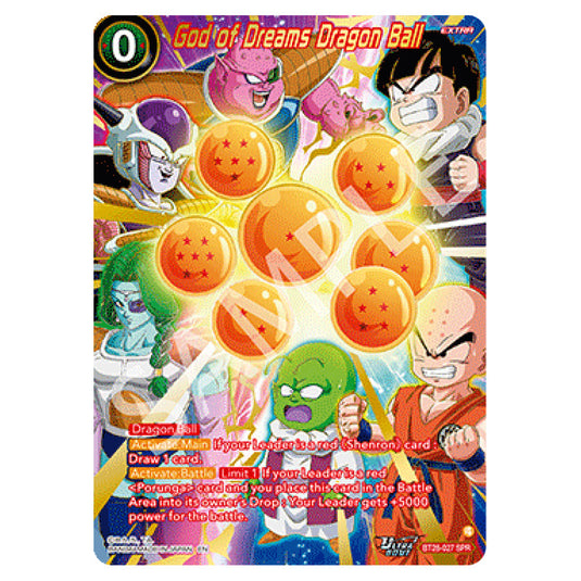 God of Dreams Dragon Ball Special Rare card from the Dragon Ball Super Card Game set Prismatic Clash