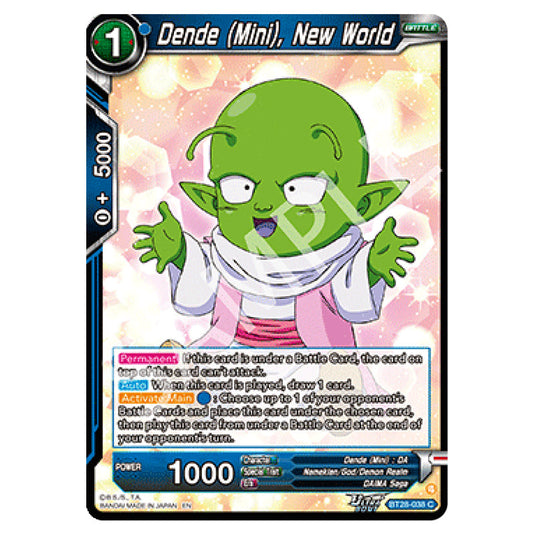 Dende (Mini), New World Common card from the Dragon Ball Super Card Game set Prismatic Clash