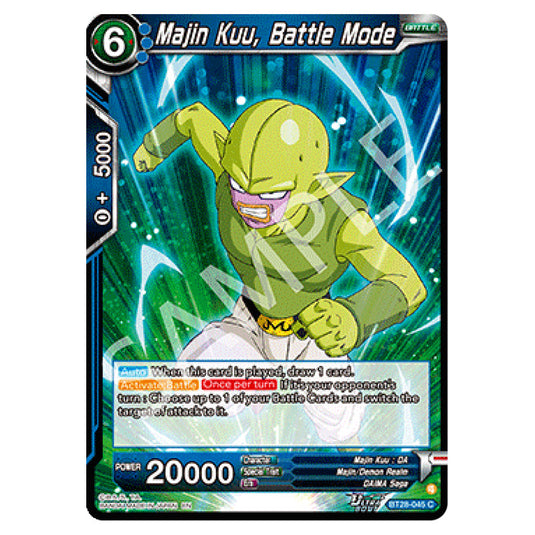 Majin Kuu, Battle Mode Common card from the Dragon Ball Super Card Game set Prismatic Clash