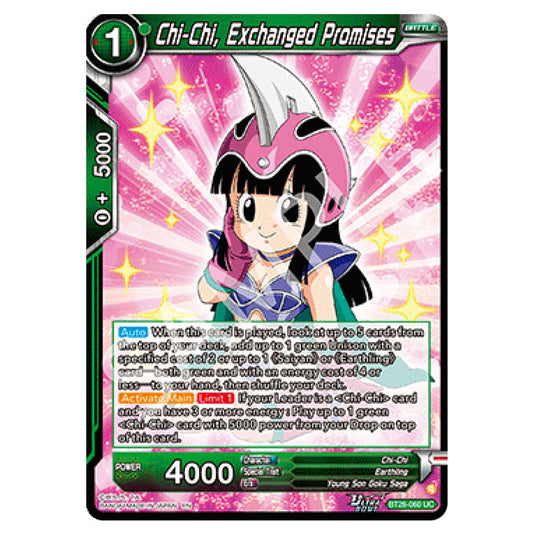 Chi-Chi, Exchanged Promises Uncommon card from the Dragon Ball Super Card Game set Prismatic Clash