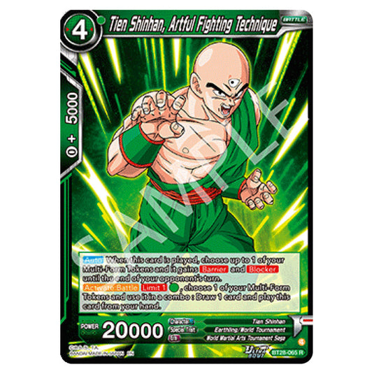Tien Shinhan, Artful Fighting Technique Rare card from the Dragon Ball Super Card Game set Prismatic Clash