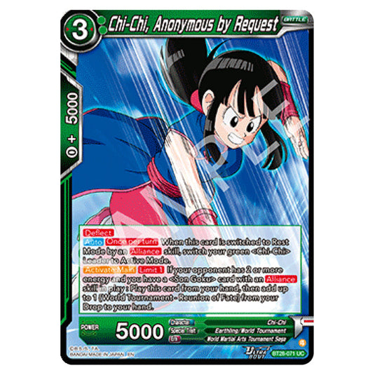 Chi-Chi, Anonymous by Request Uncommon card from the Dragon Ball Super Card Game set Prismatic Clash