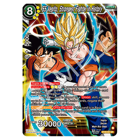 SS Vegito, Strongest Fighter in History Super Rare card from the Dragon Ball Super Card Game set Prismatic Clash