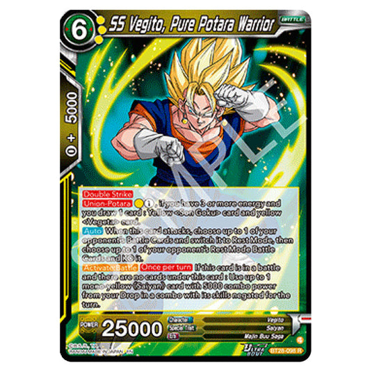 SS Vegito, Pure Potara Warrior Rare card from the Dragon Ball Super Card Game set Prismatic Clash