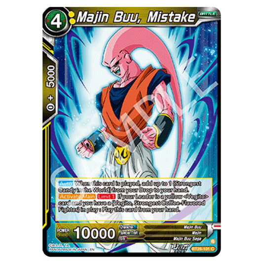 Majin Buu, Mistake Common card from the Dragon Ball Super Card Game set Prismatic Clash