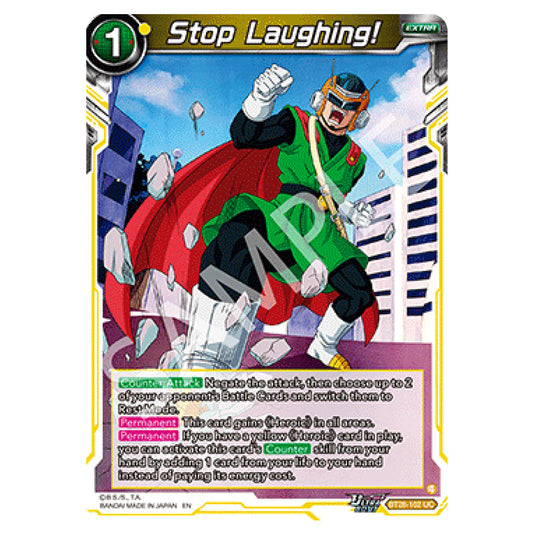 Stop Laughing! Uncommon card from the Dragon Ball Super Card Game set Prismatic Clash
