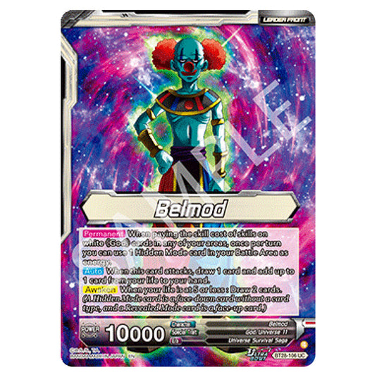 Belmod // Belmod, God of Destruction Alternate Art card from the Dragon Ball Super Card Game set Prismatic Clash