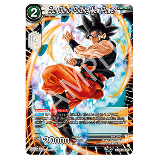 Son Goku, Pulsing New Power Super Rare card from the Dragon Ball Super Card Game set Prismatic Clash