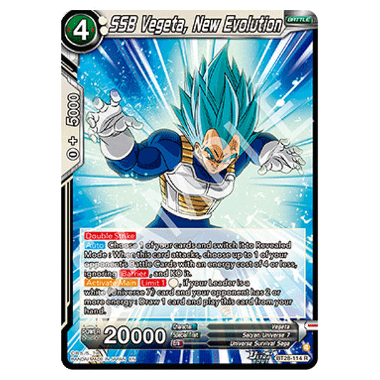 SSB Vegeta, New Evolution Rare card from the Dragon Ball Super Card Game set Prismatic Clash