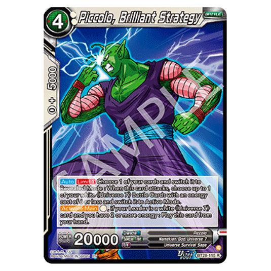 Piccolo, Brilliant Strategy Rare card from the Dragon Ball Super Card Game set Prismatic Clash