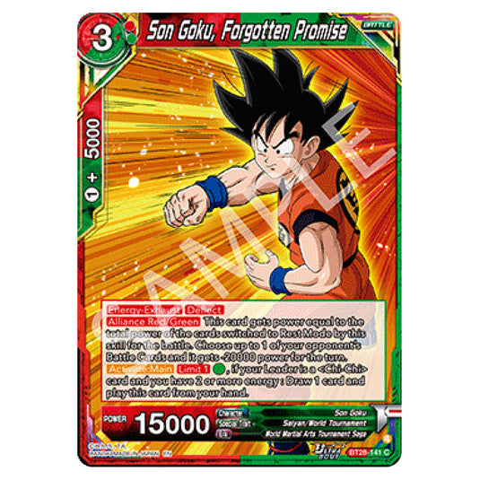 Son Goku, Forgotten Promise Common card from the Dragon Ball Super Card Game set Prismatic Clash