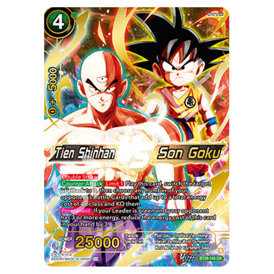 Tien Shinhan VS Son Goku Concept Rare card from the Dragon Ball Super Card Game set Prismatic Clash