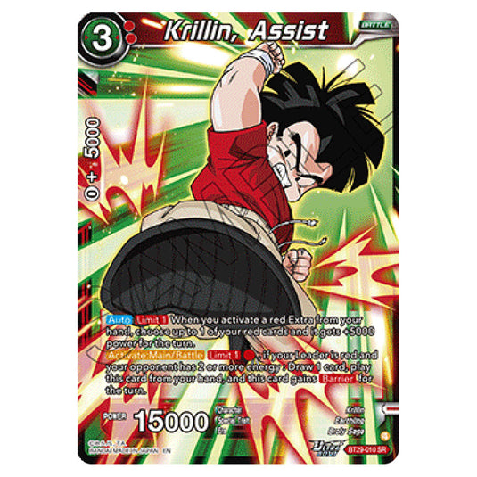 Krillin, Assist BATTLE card from the Dragon Ball Super Card Game set Fearsome Rivals (BT29-010)
