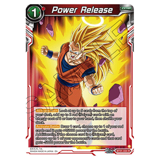 Power Release EXTRA card from the Dragon Ball Super Card Game set Impact Beyond Dimension (BT31-024)