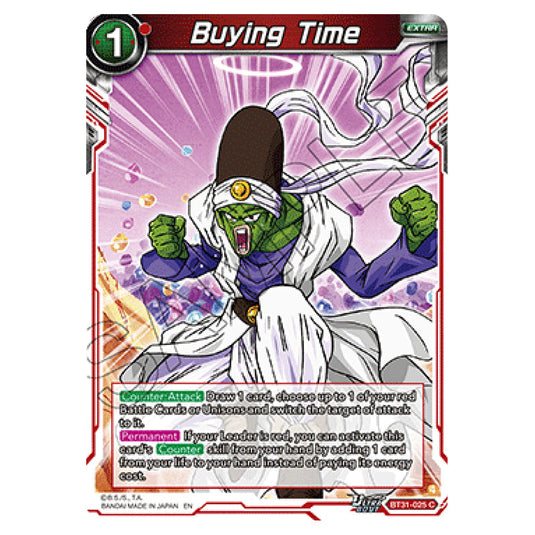 Buying Time EXTRA card from the Dragon Ball Super Card Game set Impact Beyond Dimension (BT31-025)