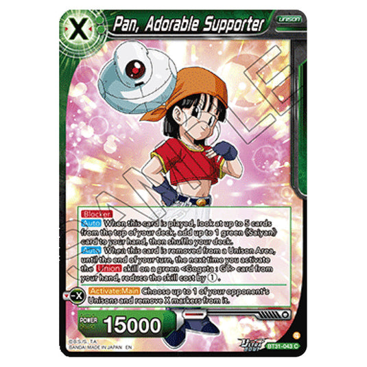 Pan, Adorable Supporter UNISON card from the Dragon Ball Super Card Game set Impact Beyond Dimension (BT31-043)