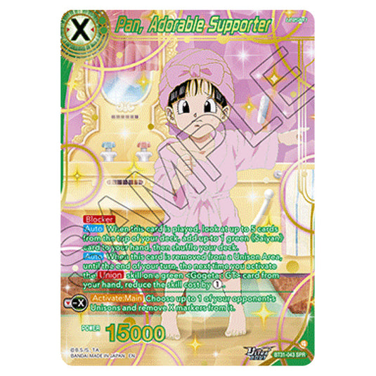 Pan, Adorable Supporter UNISON card from the Dragon Ball Super Card Game set Impact Beyond Dimension (BT31-043a)