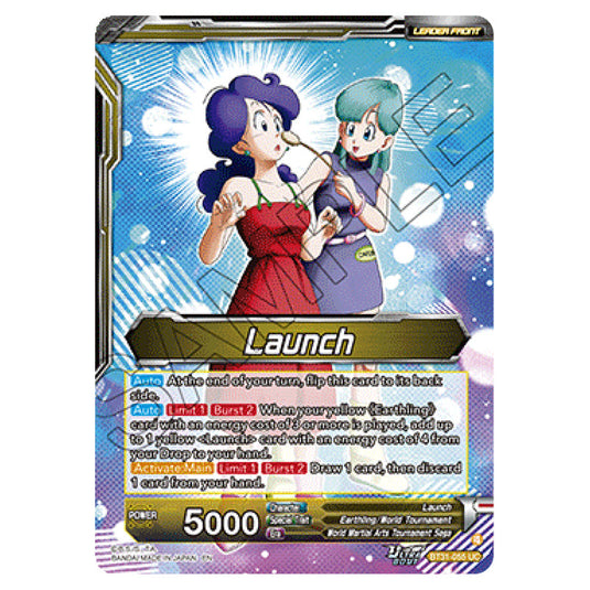Launch LEADER card from the Dragon Ball Super Card Game set Impact Beyond Dimension (BT31-055a)