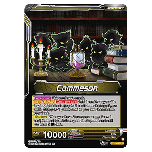 Commeson LEADER card from the Dragon Ball Super Card Game set Impact Beyond Dimension (BT31-056)